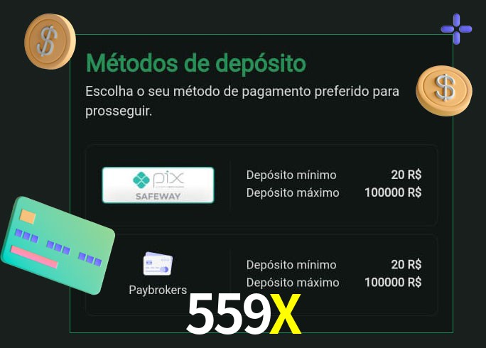 O cassino 559X oferece uma grande variedade de métodos de pagamento